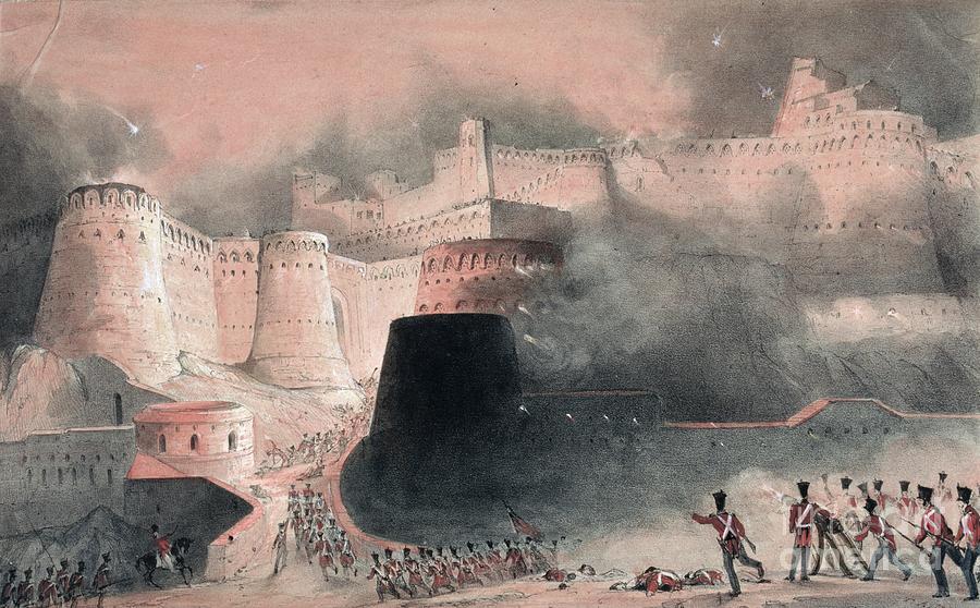 Castle Painting - The Storming Of Kabul Gate In 1839 by English School