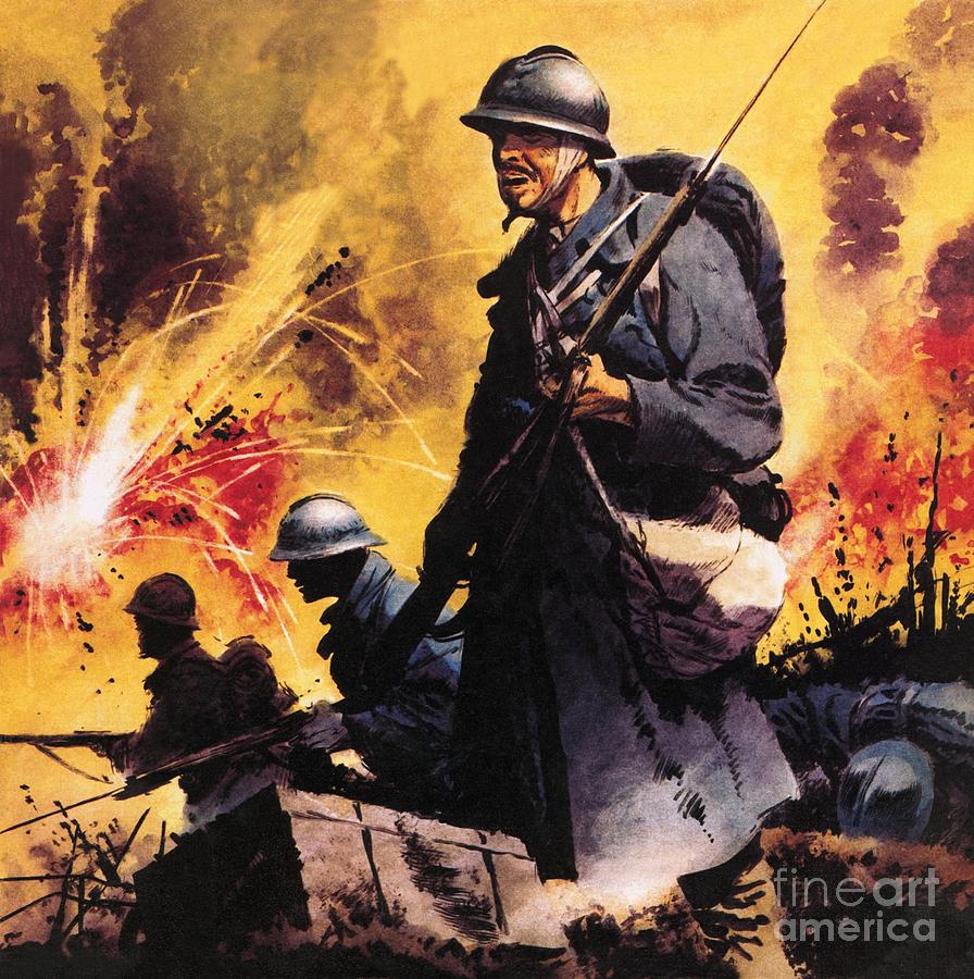 The Story Of World War One No Retreat The Battle Call At Verdun Painting By Frank Bellamy Pixels