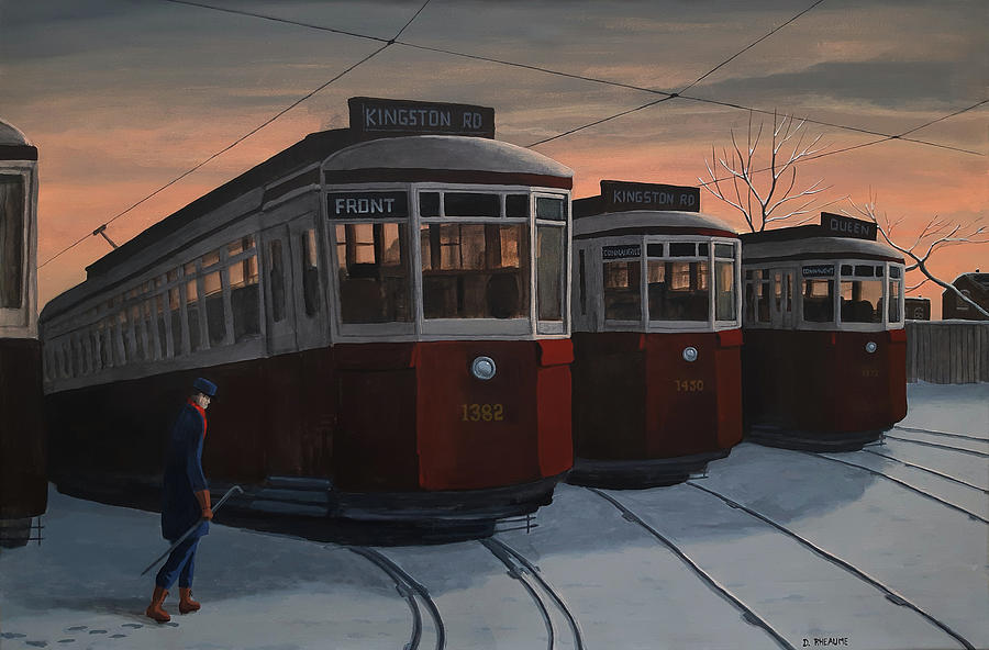 Vintage Painting - The Streetcar Yard by Dave Rheaume