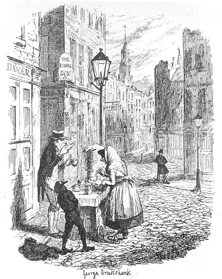 The Streets - Morning, C1900 Drawing by Print Collector