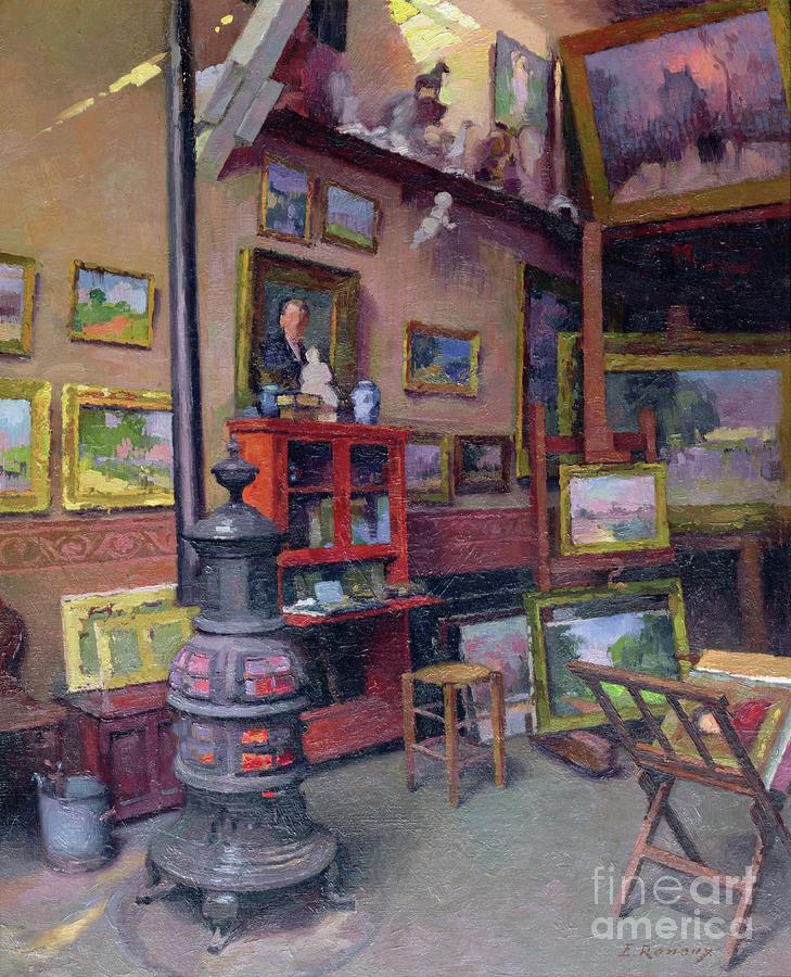 The Studio 50, Rue Saint-didier Painting by Jules Ernest Renoux - Fine ...