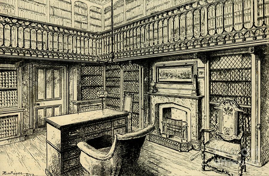 The Study At Abbotsford Drawing by Print Collector