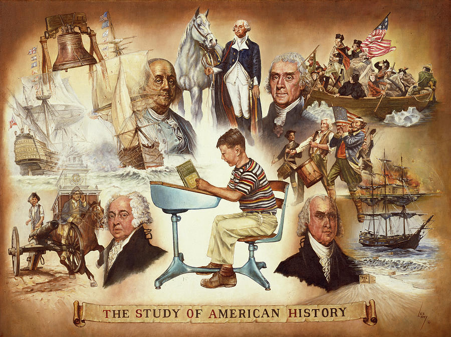 George Washington Painting - The Study Of Americana History by Les Ray