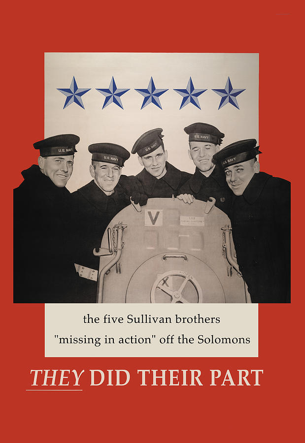 World War Ii Painting - The Sullivan Brothers (MIA) by Unknown