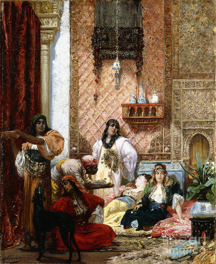 Georges Clairin Painting - The Sultans Favourites, 1875 by Georges Clairin