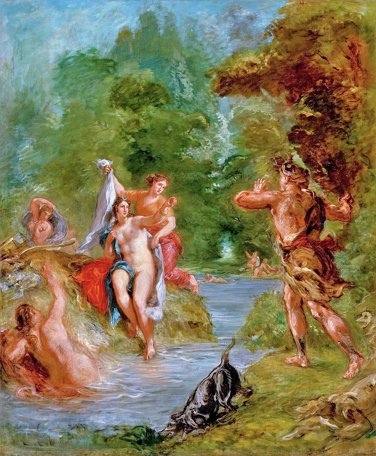 The Summer Painting - The Summer - Diana surprised by Actaeon - Digital Remastered Edition by Eugene Delacroix The Summer Painting - The Summer - Diana surprised by Actaeon - Digital Remastered Edition by Eugene Delacroix