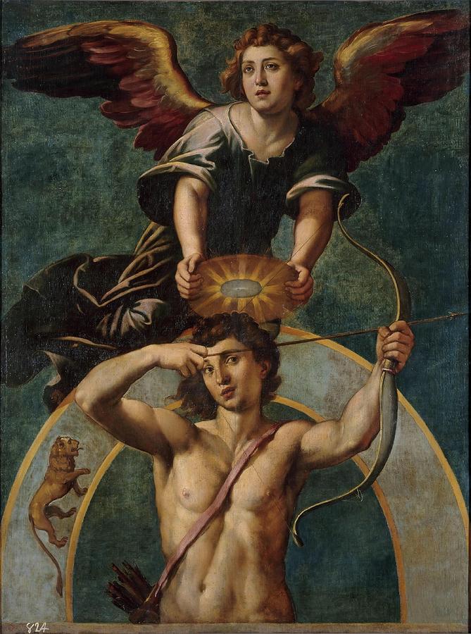 Raphael Painting - The Sun. Apollo with the Sign of Leo... by Pietro Facchetti