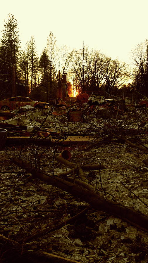 The Sun Sets on Post Camp Fire Paradise Photograph by Michele Myers