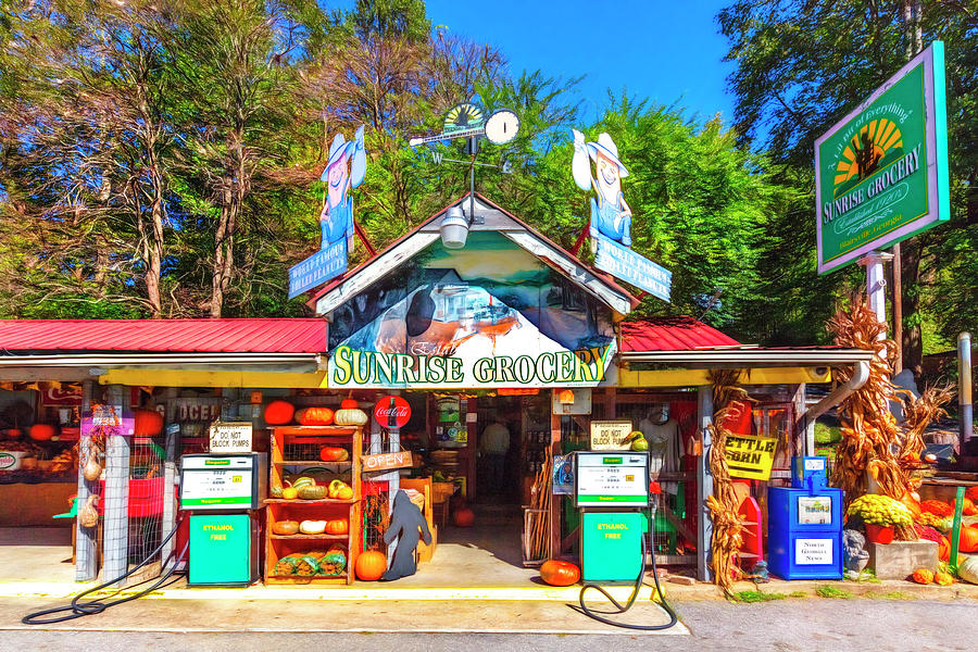 The Sunrise Grocery Painting Photograph by Debra and Dave Vanderlaan
