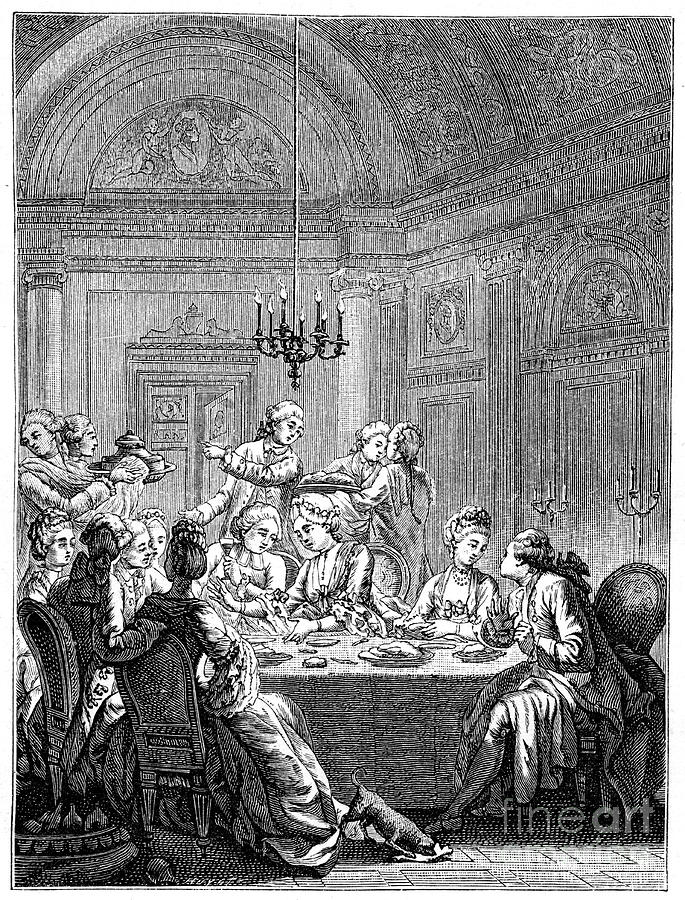 The Supper, 1885.artist Masquelier Drawing by Print Collector