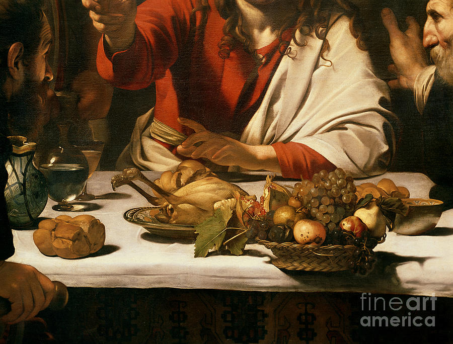 The Supper At Emmaus, 1601 Painting by Michelangelo Merisi Da Caravaggio