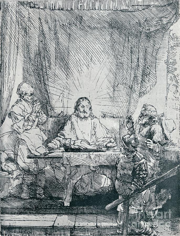The Supper At Emmaus, 1654, 1903 Drawing by Print Collector