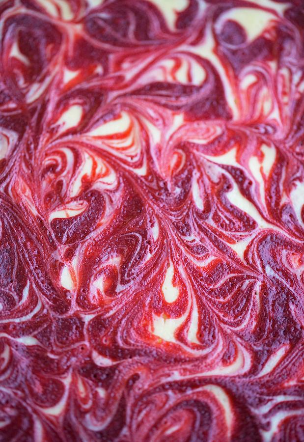 The Surface Of A Marbled Cheesecake full-frame Photograph by Eising Studio