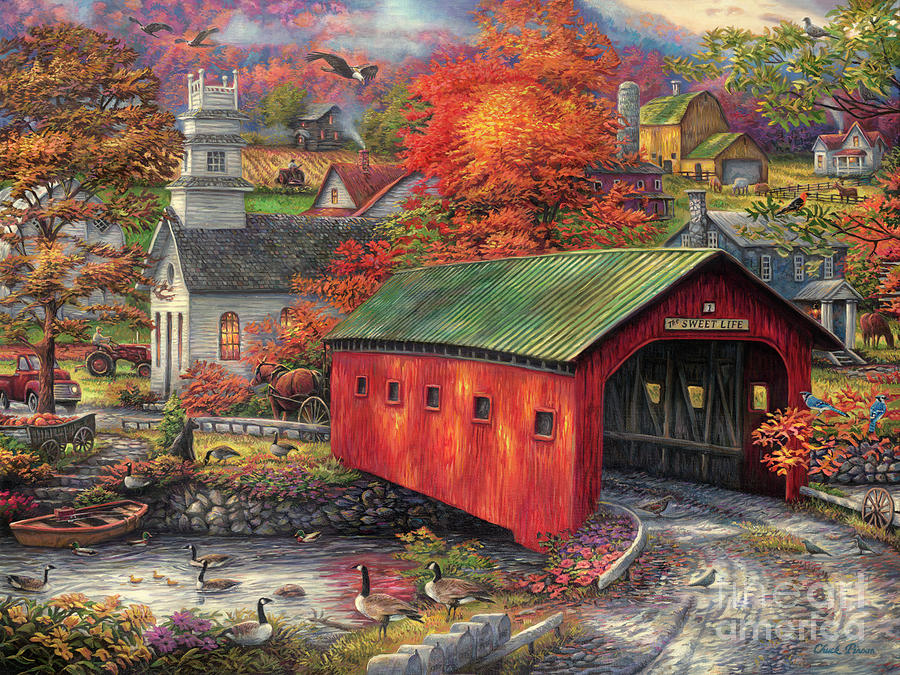 Covered Bridge Painting - The Sweet Life by Chuck Pinson