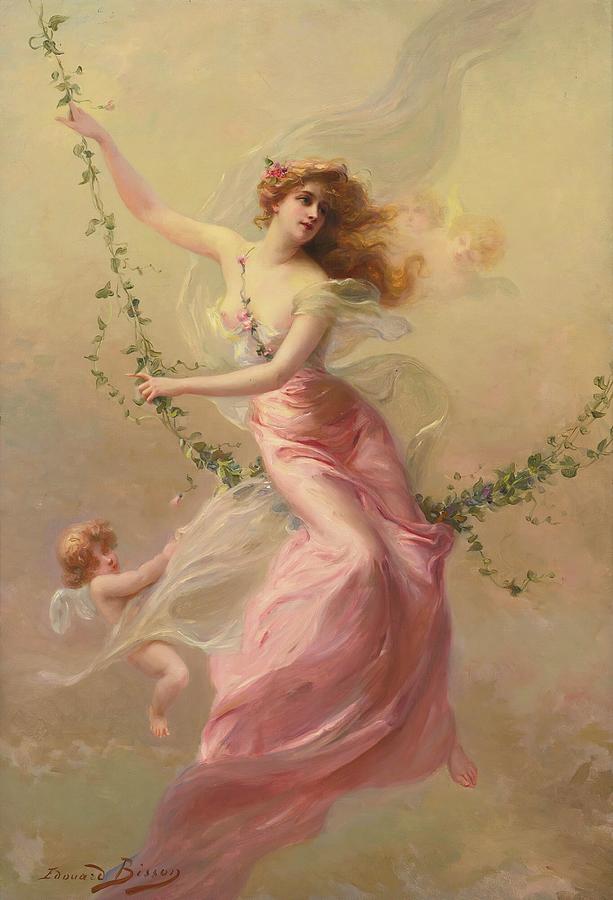 Impressionism Painting - The Swing by Edouard Bisson