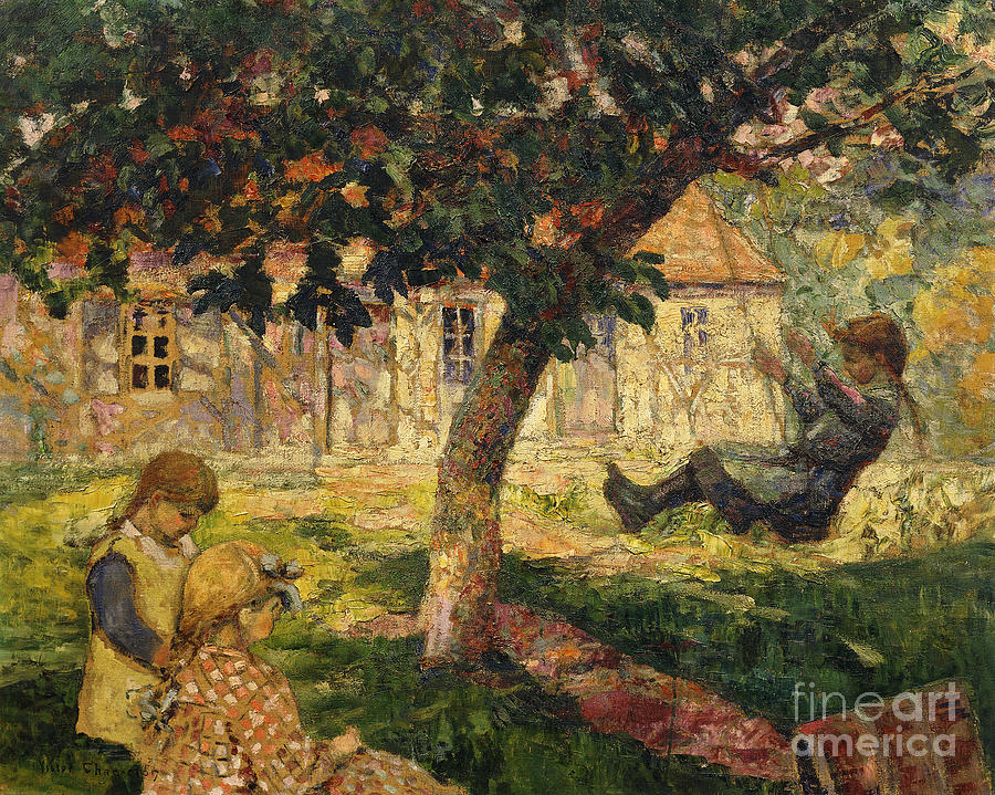 Tree Painting - The Swing; La Balancoire by Victor Charreton