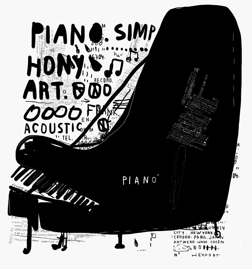 The Symbolic Image Of A Piano On White Digital Art by Dmitriip - Fine ...