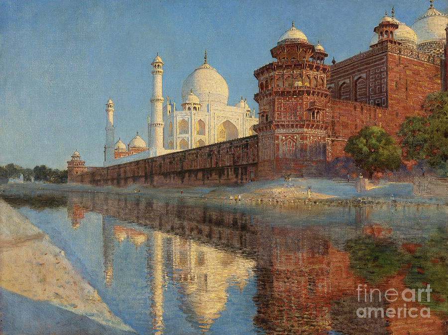 The Taj Mahal Evening Drawing by Heritage Images