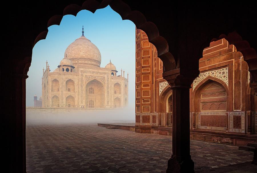 The Taj Mahal Is A White Marble Photograph by Inge Johnsson - Fine Art ...