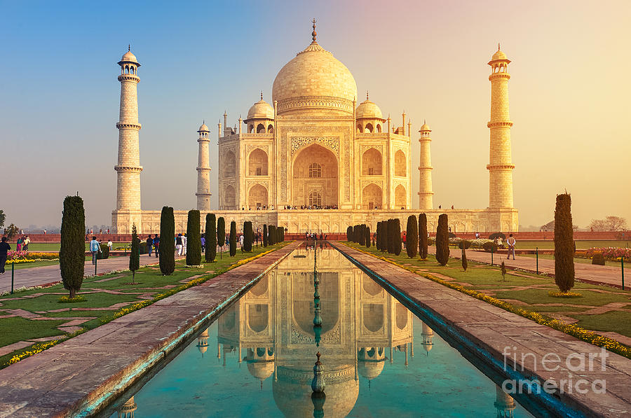 Summer Photograph - The Taj Mahal Is An Ivory-white Marble by Yury Taranik Summer Photograph - The Taj Mahal Is An Ivory-white Marble by Yury Taranik