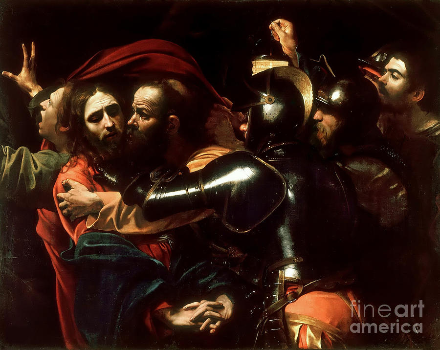 The Taking Of Christ, 1602 Painting by Michelangelo Merisi Da Caravaggio