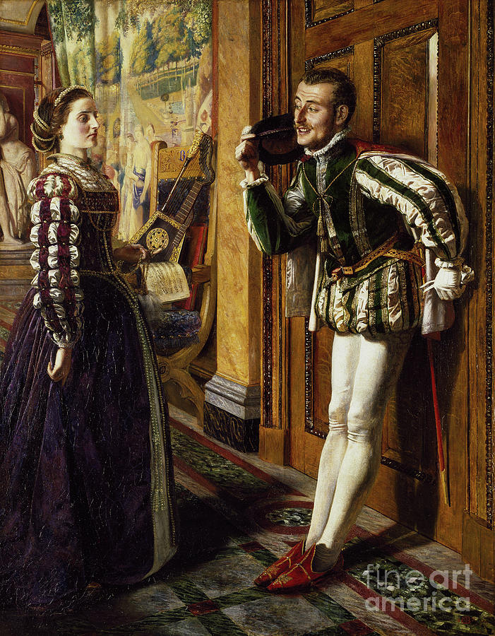 The Taming Of The Shrew Katherine And Petruchio, 1855 Painting by Robert Braithwaite Martineau