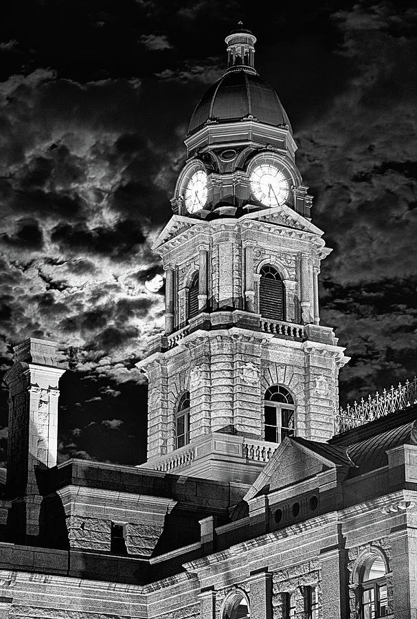 The Tarrant County Courthouse Black and White Photograph by JC Findley