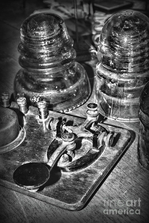 Paul Ward Photograph - The Telegraph And Glass Insulators Black And White by Paul Ward Paul Ward Photograph - The Telegraph And Glass Insulators Black And White by Paul Ward