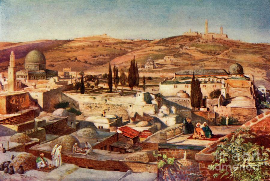 The Temple Area And The Mount Of Olives Drawing by Print Collector