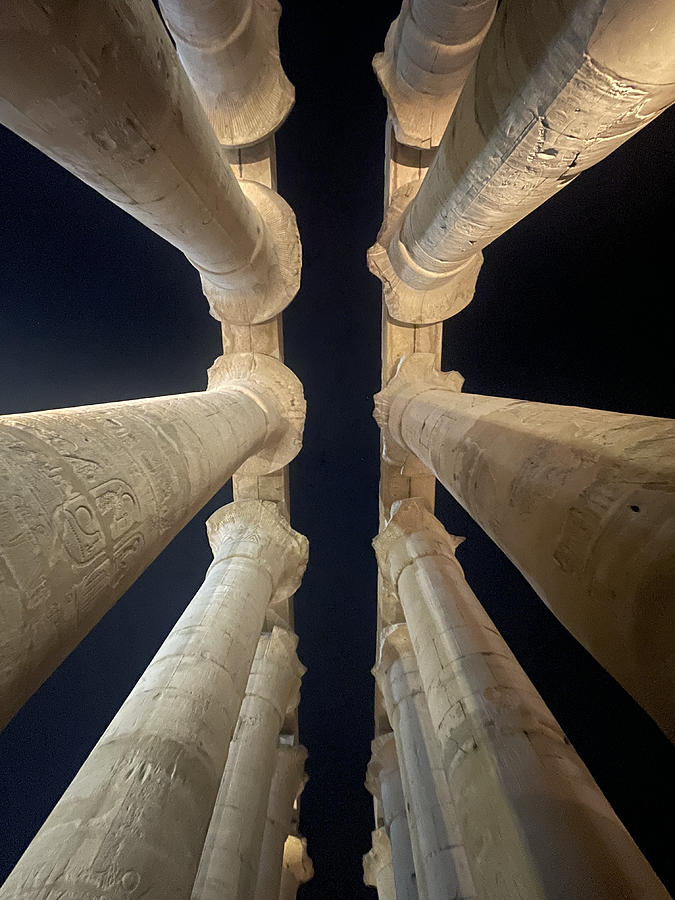 Architecture Photograph - The Temple Columns by Abdelkader  Allam
