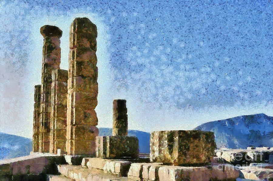The temple of Apollo in Delphi II Painting by George Atsametakis