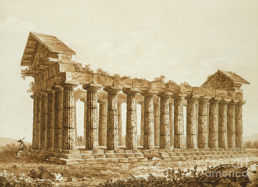 The Temple Of Concord At Agrigentum Painting by Franz Kaisermaan - Pixels