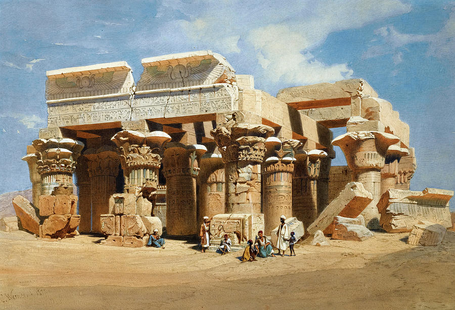 Desert Painting - The Temple of Kom Ombo, Egypt by Carl Werner
