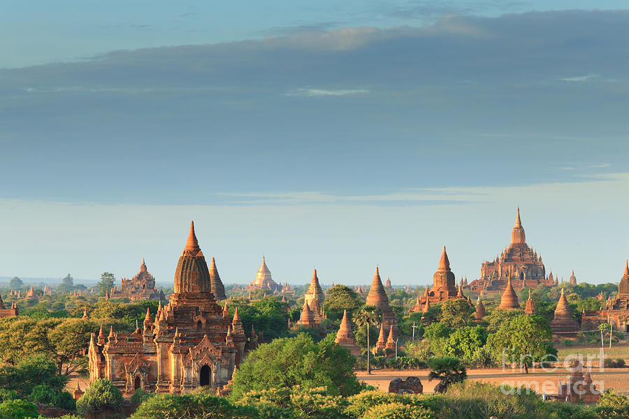 Dusk Photograph - The Temples Of Bagan At Sunrise Bagan by Lkunl