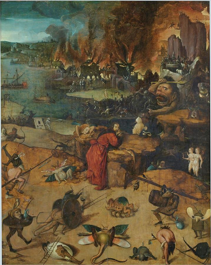 The Temptations of Saint Anthony. 1550 - 1560. Oil on oak panel. Painting by Hieronymus Bosch -c 1450-1516-