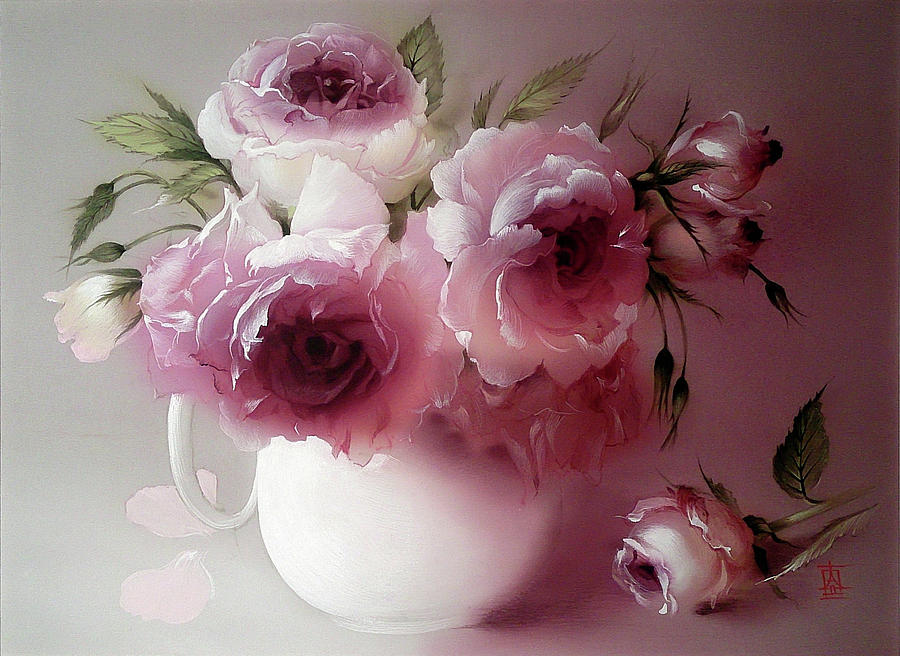 The Tender Fragrance of Roses Painting by Alina Oseeva
