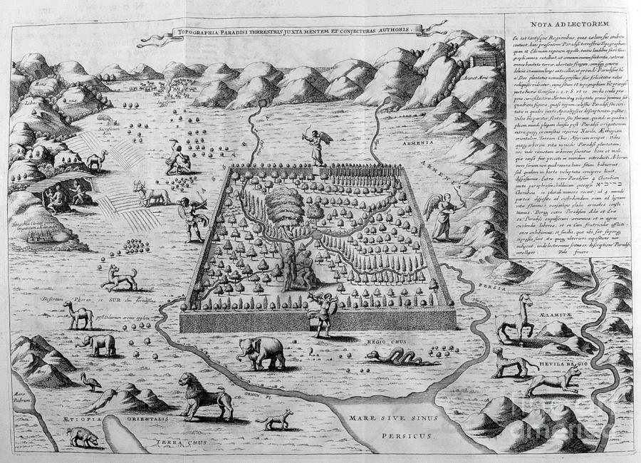 The Terrestrial Paradise, 1675. Artist Drawing by Print Collector