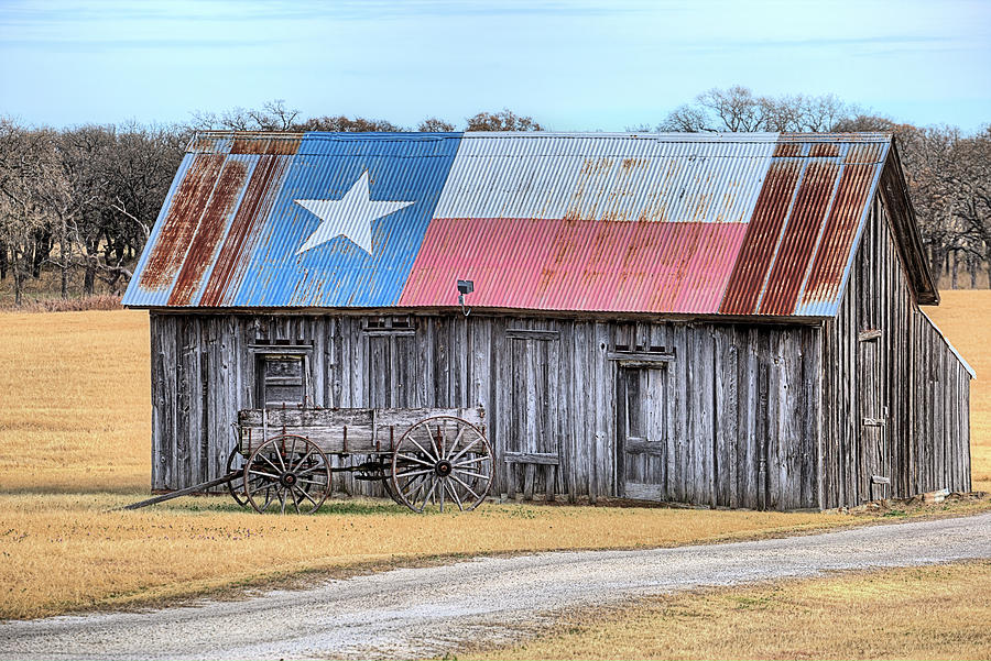 The Texas Flag Barn Photograph by JC Findley