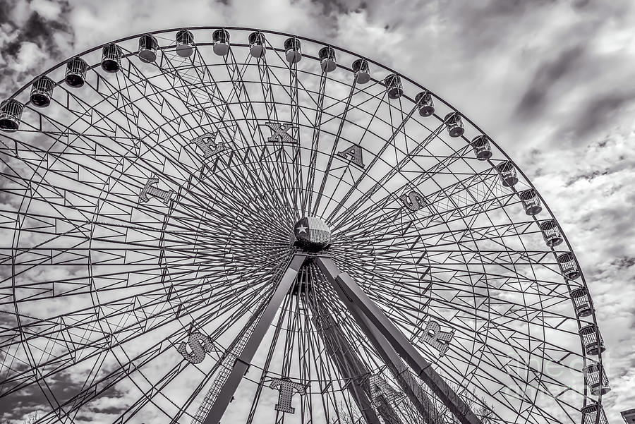 Dallas Photograph - The Texas Star B W by Bee Creek Photography - Tod and Cynthia