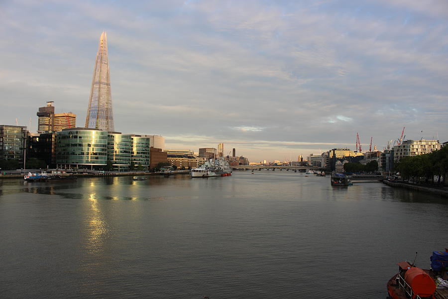 The Thames and Shard at Night Photograph by Laura Smith