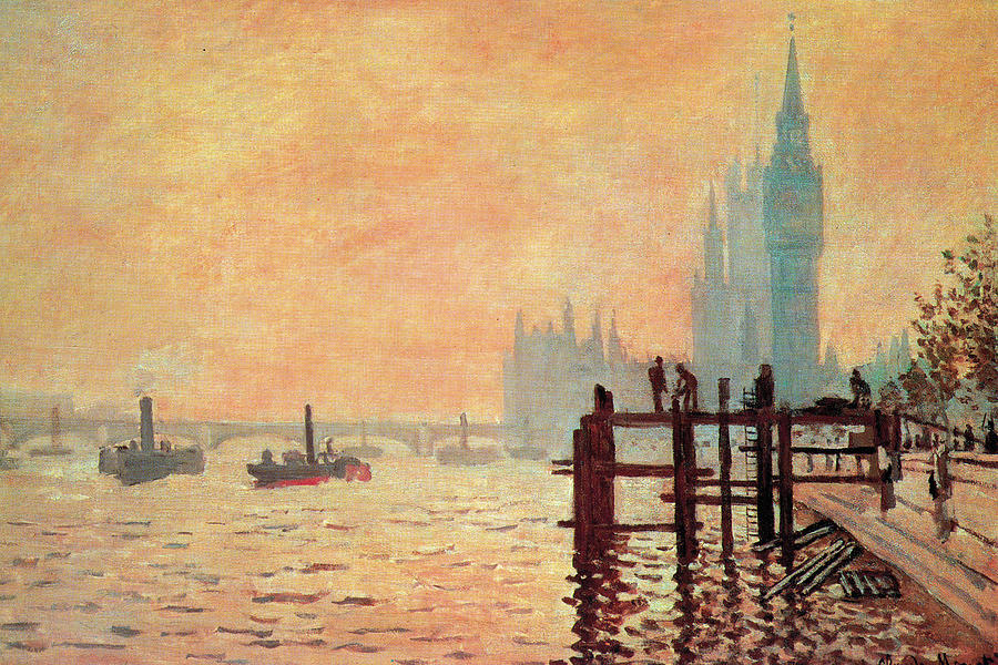 The Thames and Westminster Painting by Claude Monet