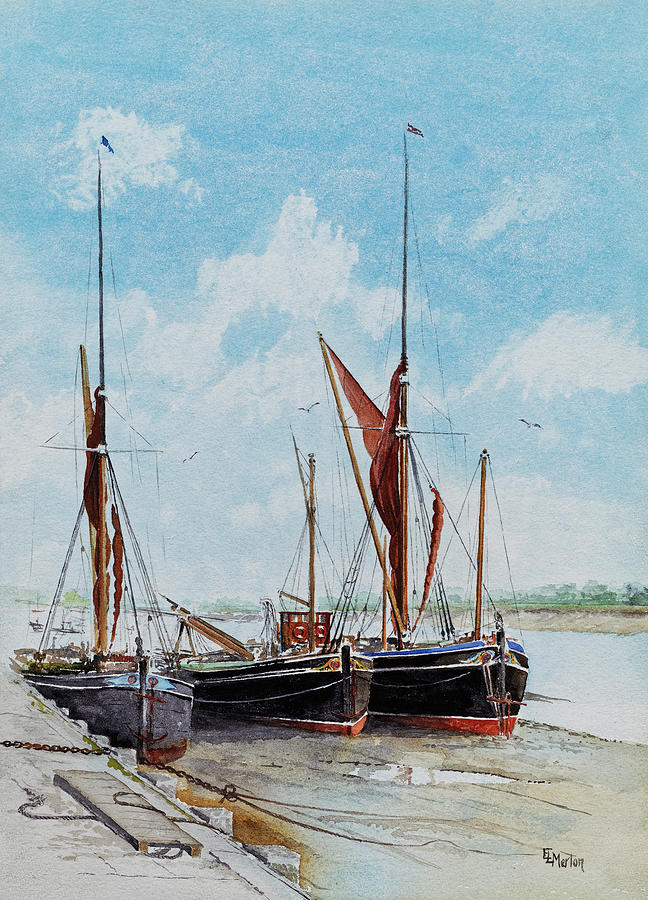 The Thames Barges Painting by Ian Merton