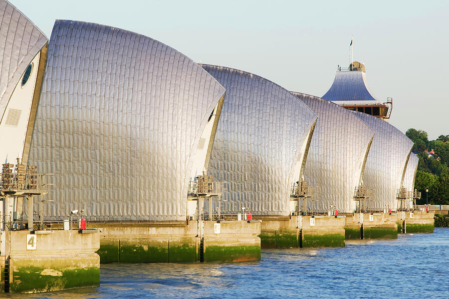 The Thames Barrier Designed To Protect The Capital From Photograph by Ashley Cooper / Naturepl.com The Thames Barrier Designed To Protect The Capital From Photograph by Ashley Cooper / Naturepl.com
