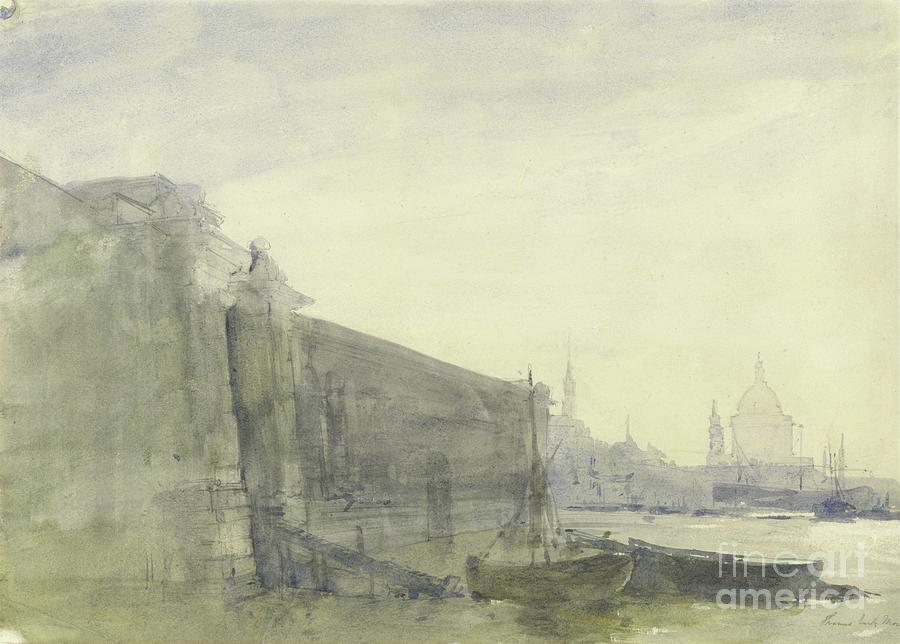 Boat Painting - The Thames, Early Morning, Toward St. Pauls, C.1849 by John William Inchbold