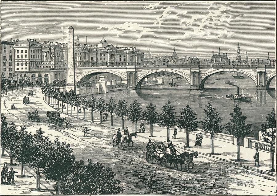 The Thames Embankment, Showing Drawing by Print Collector