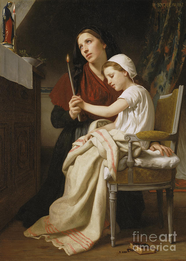 The Thank Offering. Artist Bouguereau Drawing by Heritage Images