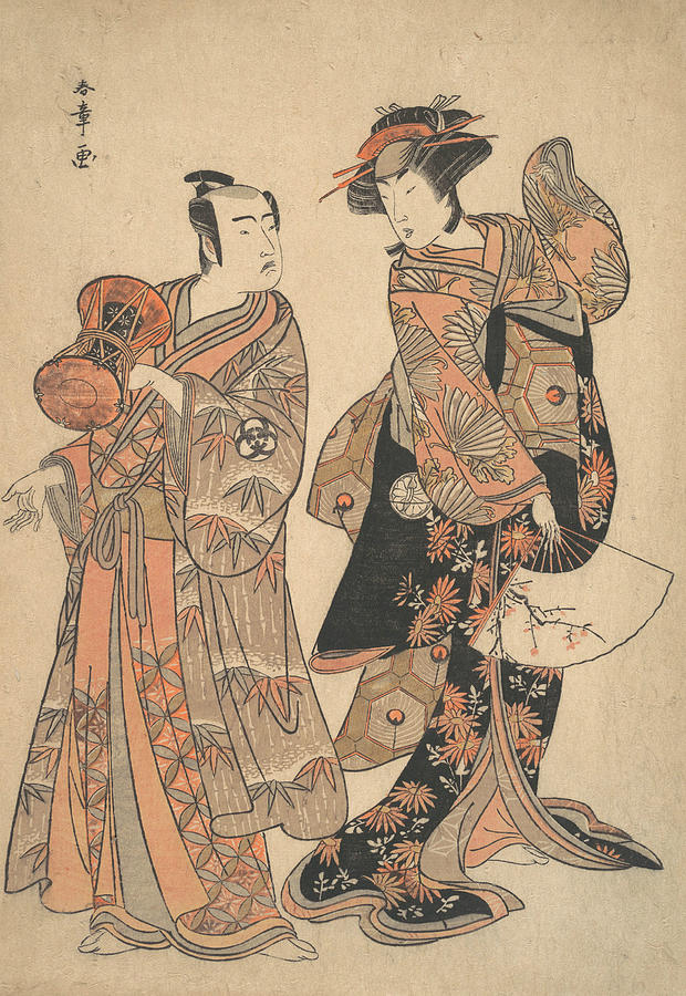 The Third Segawa Kikunojo as Ochiyo and Bando Mitsugoro as Hanbei Relief by Katsukawa Shunsho