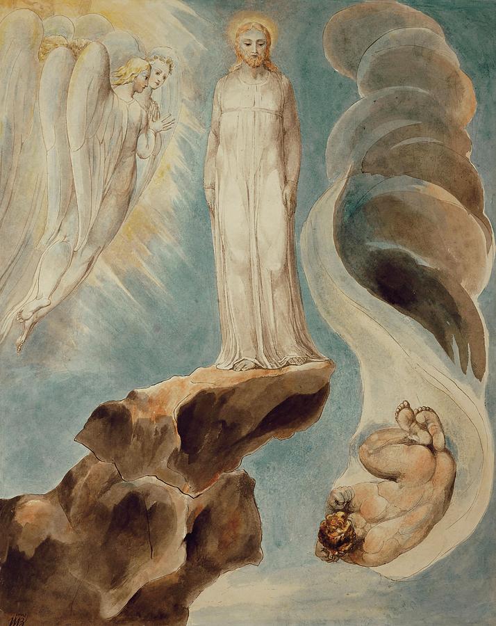 The Third Temptation. Watercolour on paper 41.9 x 33.7 cm. Painting by William Blake -1757-1827-