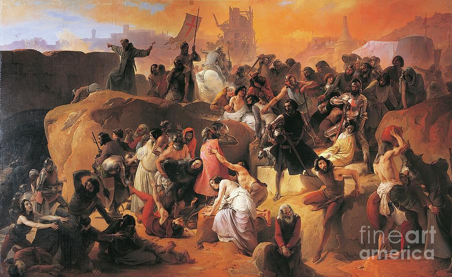 The Thirst Suffered By The First Crusaders In Jerusalem By Francesco Hayez, Detail Painting by Francesco Hayez