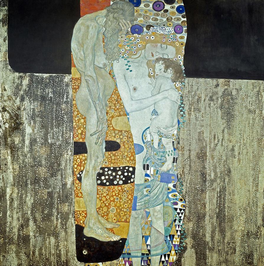 The Three Ages of Woman, 1905, Oil on canvas, 180 x 180. Painting by Gustav Klimt -1862-1918-